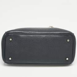 Pre Owned Dior Dark Blue Leather Mini Diorissimo Tote