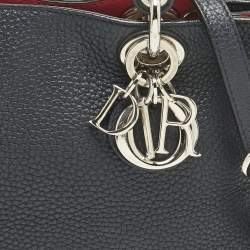 Pre Owned Dior Dark Blue Leather Mini Diorissimo Tote