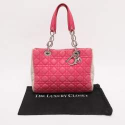 Pre Owned Dior Pink Cannage Leather Small Soft Lady Dior Tote