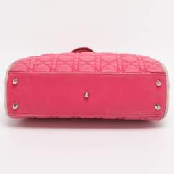 Pre Owned Dior Pink Cannage Leather Small Soft Lady Dior Tote