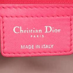 Pre Owned Dior Pink Cannage Leather Small Soft Lady Dior Tote