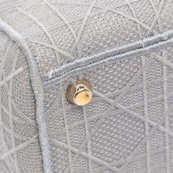 Pre Owned Dior Grey Medium Canvas Cannage Lady D Lite