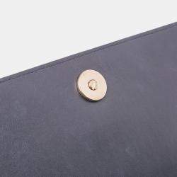 Pre Owned Dior Black Patent Microcannage Diorama Wallet on Chain