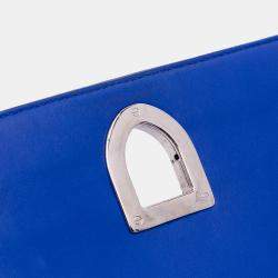 Pre Owned Dior Blue Medium Lambskin Diorama Flap