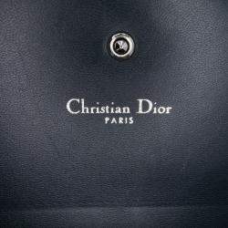 Pre Owned Dior Blue Metallic Patent Microcannage Diorama Wallet on Chain