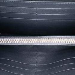Pre Owned Dior Blue Metallic Patent Microcannage Diorama Wallet on Chain