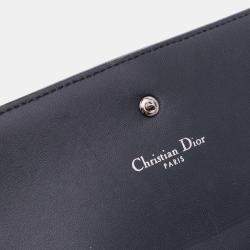 Pre Owned Dior Blue Metallic Patent Microcannage Diorama Wallet on Chain