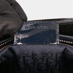 Pre Owned Dior Navy Blue Large Patent Cannage Lady Dior