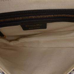 Pre Owned Dior Blue Oblique Canvas Saddle Bag