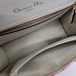 Pre Owned Dior Red White Leather Diolamar shoulder bag