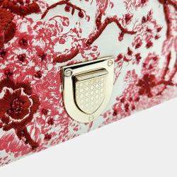 Pre Owned Dior Red White Leather Diolamar shoulder bag
