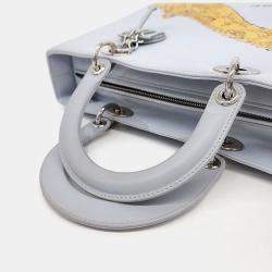 Pre Owned Dior Grey Leather Lady Bag Large