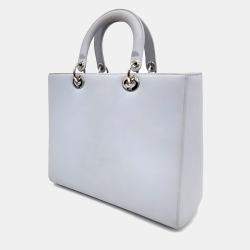 Pre Owned Dior Grey Leather Lady Bag Large