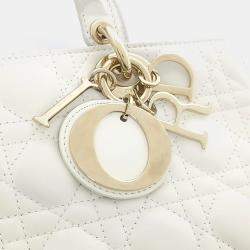 Pre Owned Dior White Leather D-JOY Medium