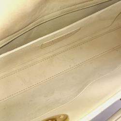 Pre Owned Dior White Leather D-JOY Medium
