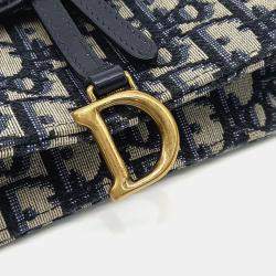 Pre Owned Dior Oblique Saddle Chain Crossbody Bag