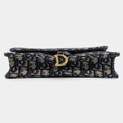 Pre Owned Dior Oblique Saddle Chain Crossbody Bag