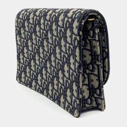 Pre Owned Dior Oblique Saddle Chain Crossbody Bag