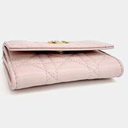 Pre Owned Dior Pink Leather Jolie Glycine Card Holder
