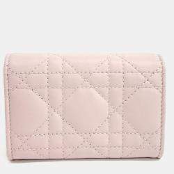 Pre Owned Dior Pink Leather Jolie Glycine Card Holder