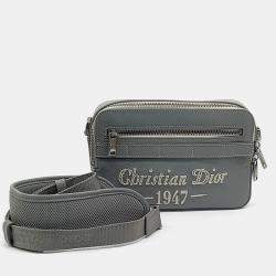 Pre Owned Dior Grey Leather Safari Messenger Bag