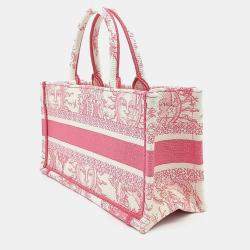 Pre Owned Dior Pink Canvas East West Book Tote Bag
