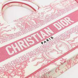 Pre Owned Dior Pink Canvas East West Book Tote Bag