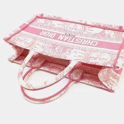 Pre Owned Dior Pink Canvas East West Book Tote Bag