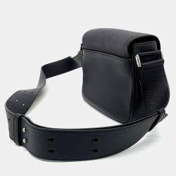 Pre Owned Dior Black Leather Saddle Mini Messenger Bag