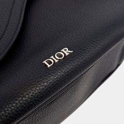Pre Owned Dior Black Leather Saddle Mini Messenger Bag
