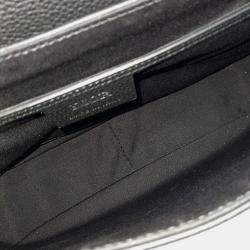 Pre Owned Dior Black Leather Saddle Mini Messenger Bag