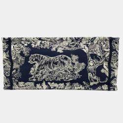 Pre Owned Dior Navy Blue/White Canvas Book Tote Bag