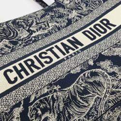 Pre Owned Dior Navy Blue/White Canvas Book Tote Bag