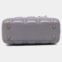 Pre Owned Dior Grey Leather Lady Bag Mini