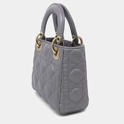 Pre Owned Dior Grey Leather Lady Bag Mini