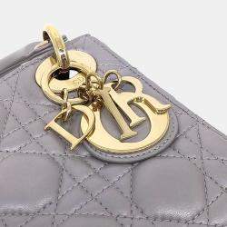Pre Owned Dior Grey Leather Lady Bag Mini