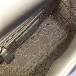 Pre Owned Dior Grey Leather Lady Bag Mini