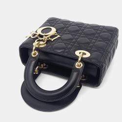 Pre Owned Dior Black Leather Lady Bag Small