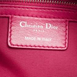 Pre Owned Dior Magenta Cannage Leather Granville Polochon Satchel