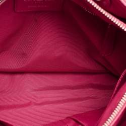 Pre Owned Dior Magenta Cannage Leather Granville Polochon Satchel
