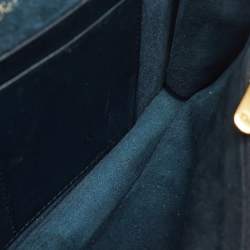 Pre Owned محفظة بسلسلة ديور ديوراما جلد أسود مرصعة