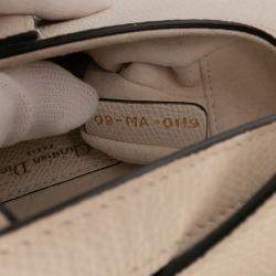 Pre Owned Dior White Mini Grained Calfskin Saddle Bag