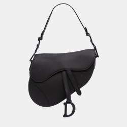 Pre Owned Dior Black Ultra Matte Calfskin Saddle Bag