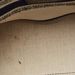 Pre Owned Dior Navy Blue/White Embroidered Canvas Medium Toile de Jouy Lady D-Lite Tote