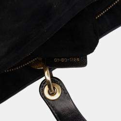 Pre Owned Dior Black Large Crinkled Patent Cannage Lady Dior