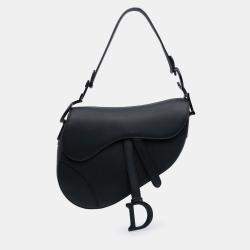Pre Owned Dior Black Ultra Matte Calfskin Saddle Bag