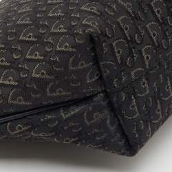 Pre Owned Dior Black Oblique Canvas and Leather Vintage Baguette Bag