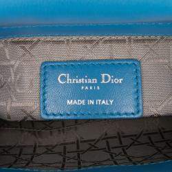 Pre Owned Dior Blue Mini Lambskin Cannage Lady Dior