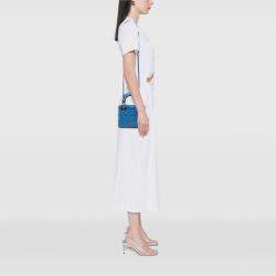 Pre Owned Dior Blue Mini Lambskin Cannage Lady Dior