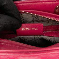 Pre Owned Dior Pink Medium Lambskin Cannage Lady Dior
